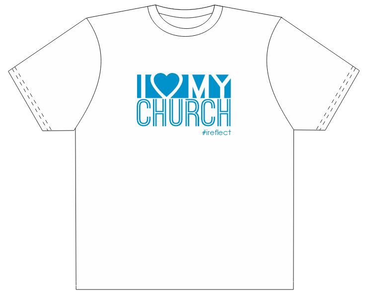 iLove T-Shirt White &amp; Blue Print